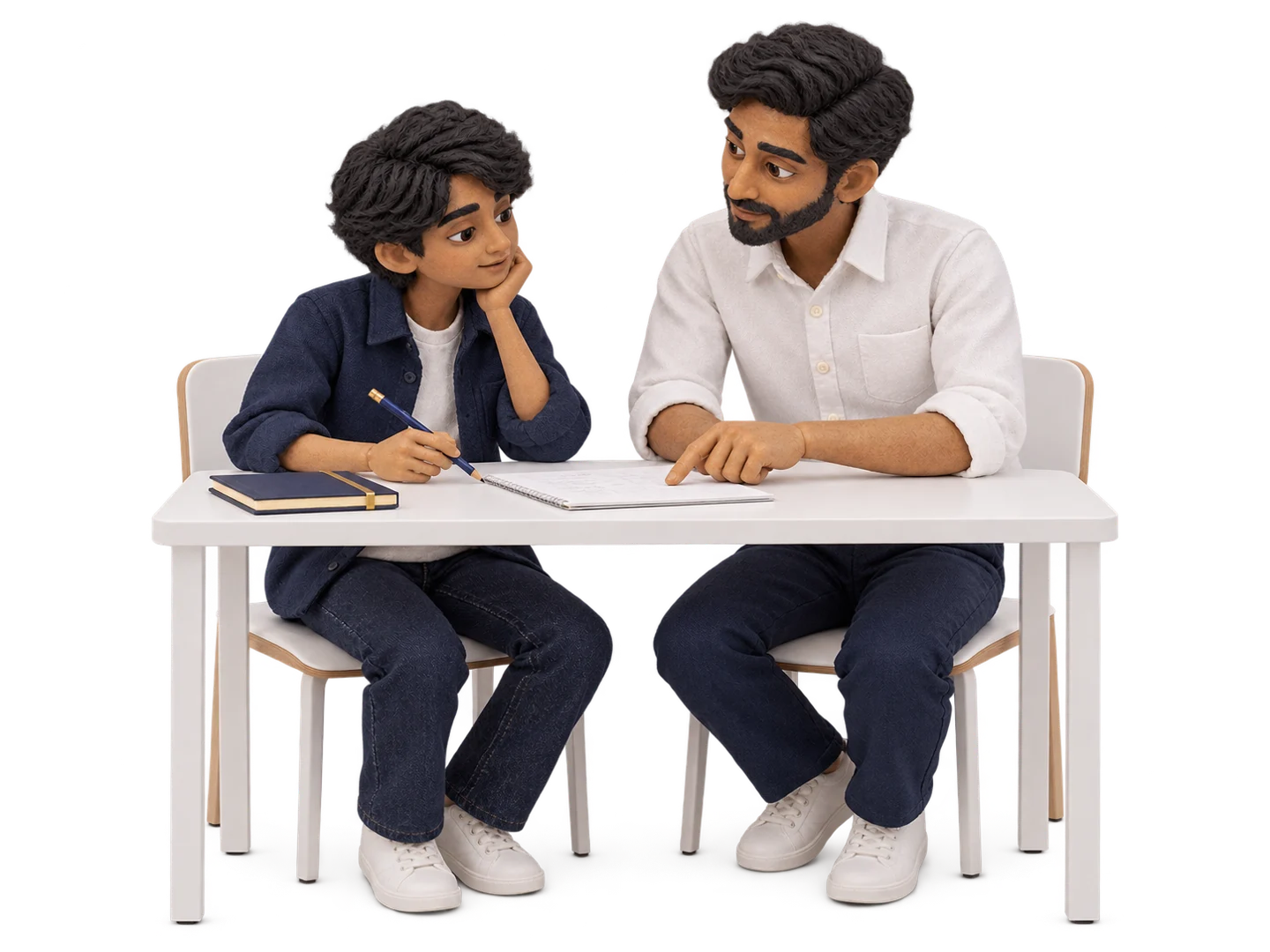 A learner and tutor considering a question